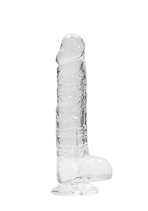 Przezroczyste dildo gumowe z prostym trzonem 21cm Przezroczyste dildo gumowe z prostym trzonem 21cm