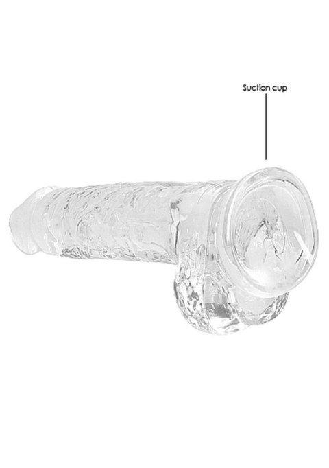 Przezroczyste dildo gumowe z prostym trzonem 21cm Przezroczyste dildo gumowe z prostym trzonem 21cm