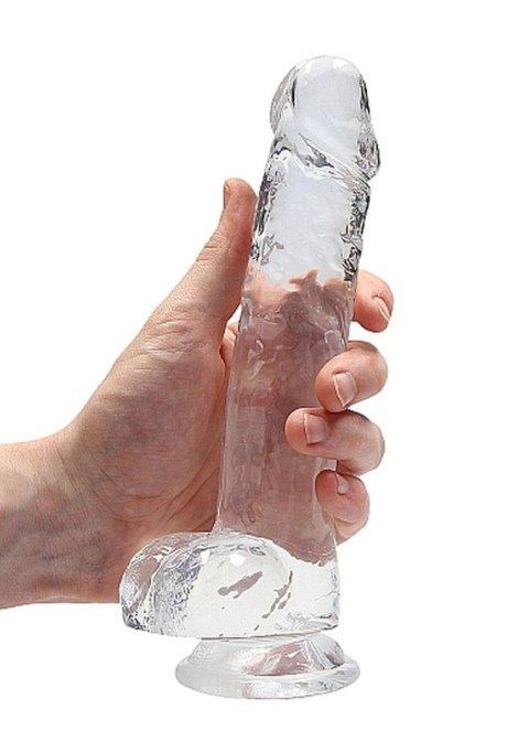 Przezroczyste dildo gumowe z prostym trzonem 21cm Przezroczyste dildo gumowe z prostym trzonem 21cm