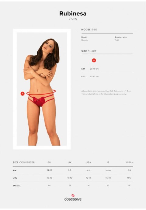 Erotyczne stringi z kokardą obsessive rubinesa lxl Erotyczne stringi z kokardą obsessive rubinesa lxl