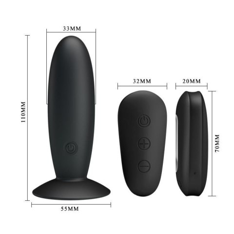Korek analny silikonowy gładki wibrujący 11 cm Korek analny silikonowy gładki wibrujący 11 cm