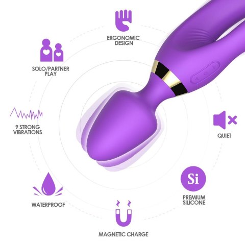 Masażer różdżka wibrator królik 9 trybów 23 cm sex Masażer różdżka wibrator królik 9 trybów 23 cm sex