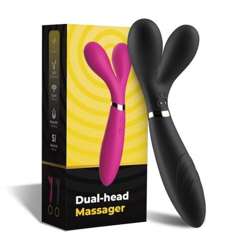 Podwójny wibrator masażer stymulator 9 trybów 19cm Podwójny wibrator masażer stymulator 9 trybów 19cm