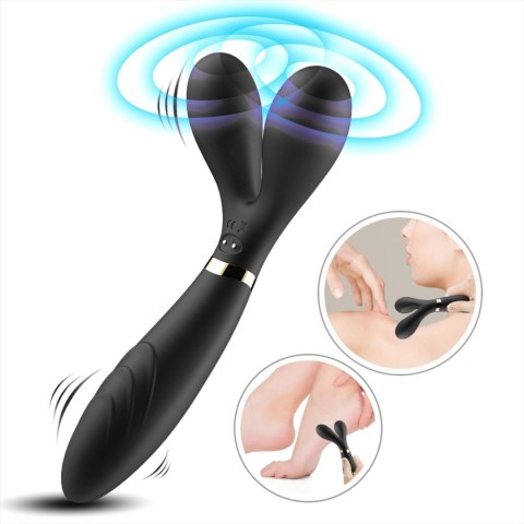 Podwójny wibrator masażer stymulator 9 trybów 19cm Podwójny wibrator masażer stymulator 9 trybów 19cm
