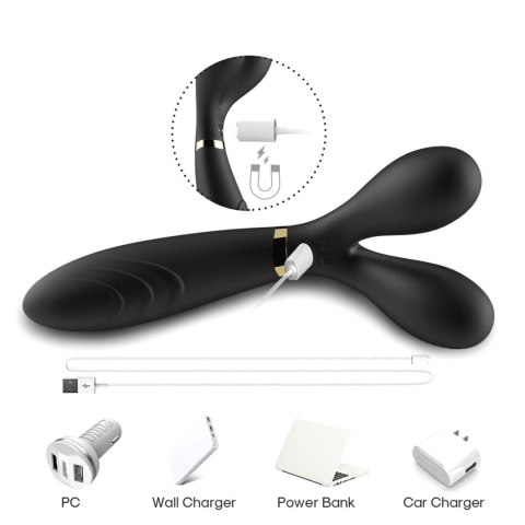 Podwójny wibrator masażer stymulator 9 trybów 19cm Podwójny wibrator masażer stymulator 9 trybów 19cm