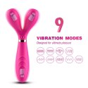 Podwójny wibrator masażer stymulator 9 trybów 19cm Podwójny wibrator masażer stymulator 9 trybów 19cm
