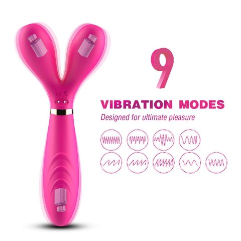 Podwójny wibrator masażer stymulator 9 trybów 19cm Podwójny wibrator masażer stymulator 9 trybów 19cm