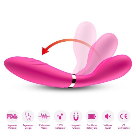 Podwójny wibrator masażer stymulator 9 trybów 19cm Podwójny wibrator masażer stymulator 9 trybów 19cm
