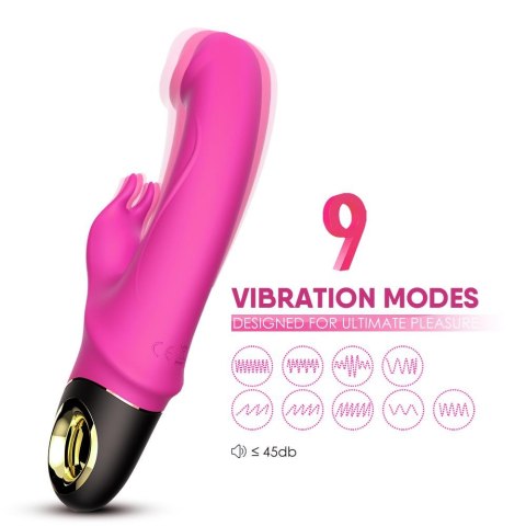 Wibrator królik z masażerem łechtaczki 22cm 9 tryb Wibrator królik z masażerem łechtaczki 22cm 9 tryb