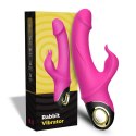 Wibrator królik z masażerem łechtaczki 22cm 9 tryb Wibrator królik z masażerem łechtaczki 22cm 9 tryb