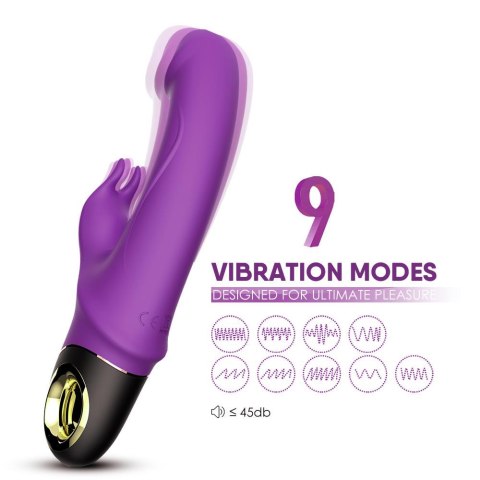 Wibrator królik z masażerem łechtaczki 22cm 9 tryb Wibrator królik z masażerem łechtaczki 22cm 9 tryb