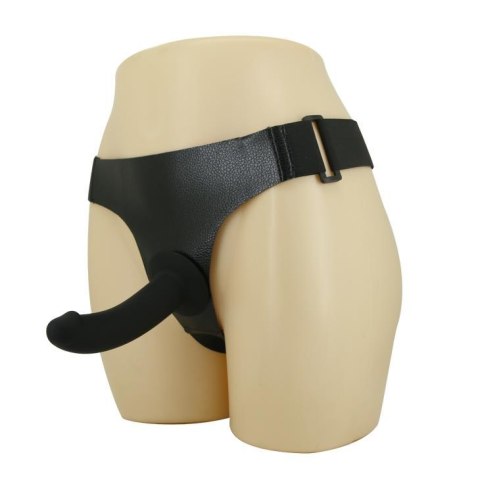 Majtki na szelkach z zakrzywionym czarnym dildo Majtki na szelkach z zakrzywionym czarnym dildo