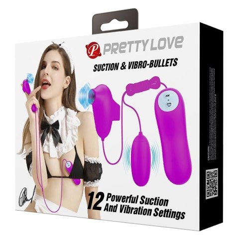PRETTY LOVE - SUCTION & VIBRO-BULLETS, 12 vibration functions 12 sucking functions PRETTY LOVE - SUCTION & VIBRO-BULLETS, 12 vibration functions 12 sucking functions