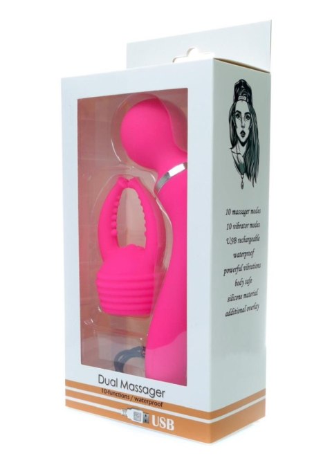Masażer łechtaczki wibrator 2w1 10+10 trybów 19cm Masażer łechtaczki wibrator 2w1 10+10 trybów 19cm