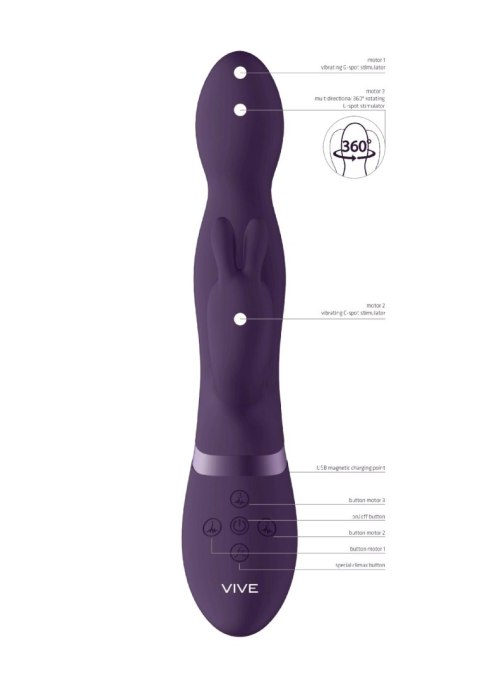 Wibrator królik - 360degrees Rabbit - Purple Wibrator królik - 360degrees Rabbit - Purple
