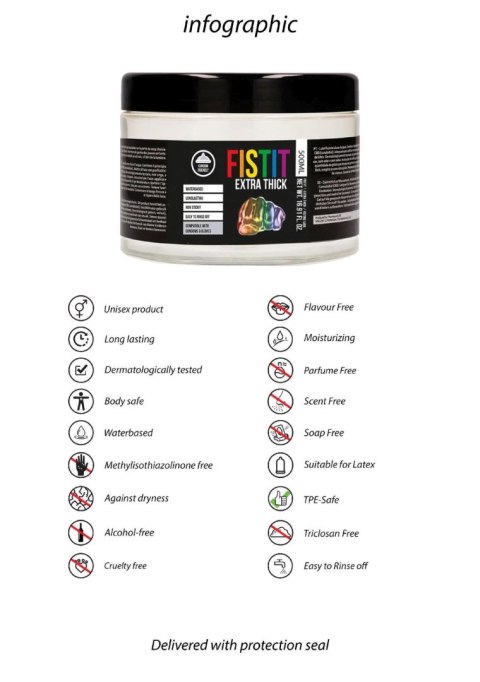 Żel Fisting Fist It - Extra Thick - Rainbow - 500 ml Żel Fisting Fist It - Extra Thick - Rainbow - 500 ml