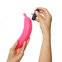 Dildo wibrujący różowy zakrzywiony banan silikon Dildo wibrujący różowy zakrzywiony banan silikon