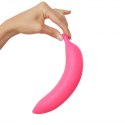 Dildo wibrujący różowy zakrzywiony banan silikon Dildo wibrujący różowy zakrzywiony banan silikon