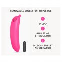 Dildo wibrujący różowy zakrzywiony banan silikon Dildo wibrujący różowy zakrzywiony banan silikon
