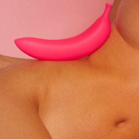 Dildo wibrujący różowy zakrzywiony banan silikon Dildo wibrujący różowy zakrzywiony banan silikon