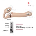 Jasne dildo z podwójną stymulacją i wibracjami Jasne dildo z podwójną stymulacją i wibracjami