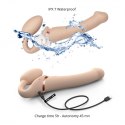 Jasne dildo z podwójną stymulacją i wibracjami Jasne dildo z podwójną stymulacją i wibracjami