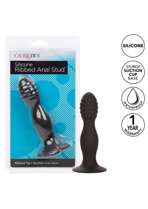 Korek analny plug żebrowany z przyssawką sex anal Korek analny plug żebrowany z przyssawką sex anal