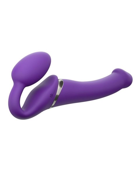 Wodoodporny wibrujący strap-on silikonowy fiolet Wodoodporny wibrujący strap-on silikonowy fiolet