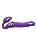 Wodoodporny wibrujący strap-on silikonowy fiolet Wodoodporny wibrujący strap-on silikonowy fiolet