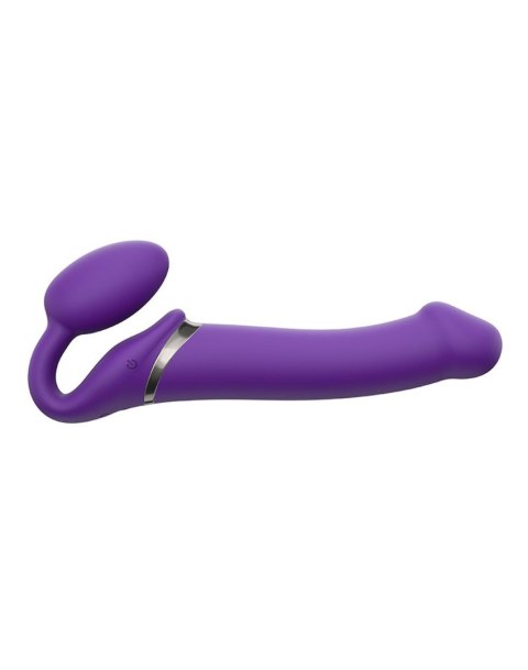 Wodoodporny wibrujący strap-on silikonowy fiolet Wodoodporny wibrujący strap-on silikonowy fiolet