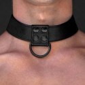 Czarna regulowana obroża do zabaw BDSM na łańcuchu Czarna regulowana obroża do zabaw BDSM na łańcuchu