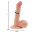Dildo realistyczne z przyssawką żylaste 18 cm Dildo realistyczne z przyssawką żylaste 18 cm