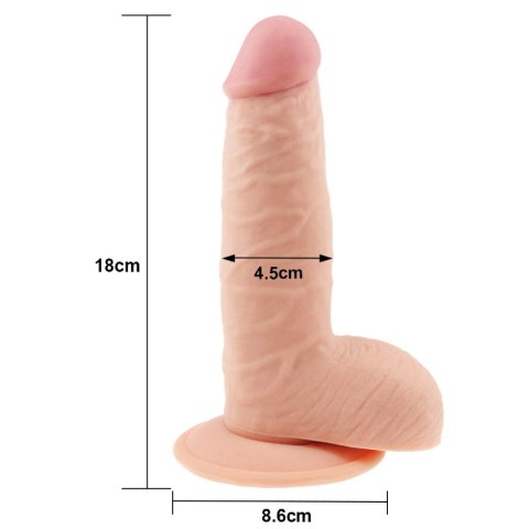 Grube żylaste dildo z przyssawką i jadrami 18 cm Grube żylaste dildo z przyssawką i jadrami 18 cm