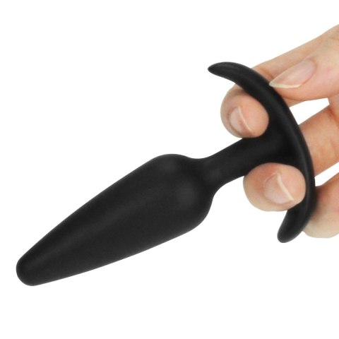 Korek analny silikonowy z uchwytem czarny 11 cm Korek analny silikonowy z uchwytem czarny 11 cm