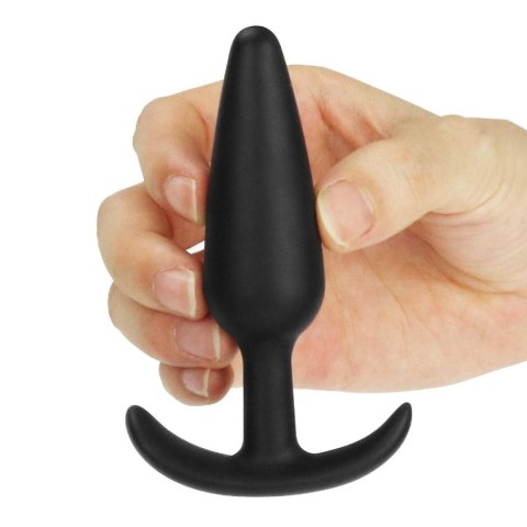Korek analny silikonowy z uchwytem czarny 11 cm Korek analny silikonowy z uchwytem czarny 11 cm