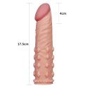 Nakładka z wypustkami na penisa cielista 17,5 cm Nakładka z wypustkami na penisa cielista 17,5 cm