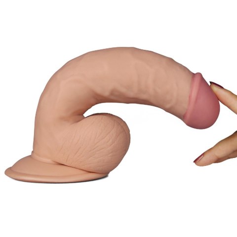 Realistyczne dildo z jądrami i wibracjami 21,5 cm Realistyczne dildo z jądrami i wibracjami 21,5 cm