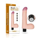 Realistyczny wibrator penis z jadrami 17 cm Realistyczny wibrator penis z jadrami 17 cm