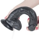 Czarne dildo żylaste przyssawka i wytrysk 28 cm Czarne dildo żylaste przyssawka i wytrysk 28 cm