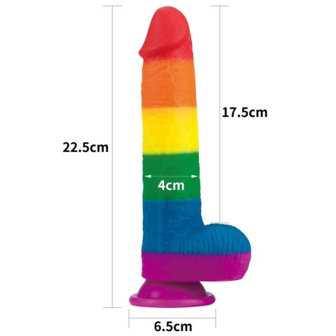 Dildo tęczowe elastyczne z przyssawką 22,5 cm Dildo tęczowe elastyczne z przyssawką 22,5 cm