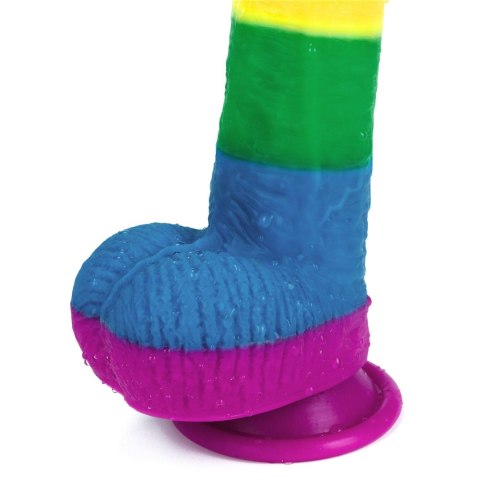 Dildo tęczowe elastyczne z przyssawką 22,5 cm Dildo tęczowe elastyczne z przyssawką 22,5 cm