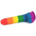 Dildo tęczowe elastyczne z przyssawką 22,5 cm Dildo tęczowe elastyczne z przyssawką 22,5 cm