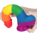 Dildo tęczowe elastyczne z przyssawką 22,5 cm Dildo tęczowe elastyczne z przyssawką 22,5 cm