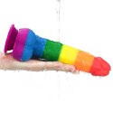Dildo tęczowe elastyczne z przyssawką 22,5 cm Dildo tęczowe elastyczne z przyssawką 22,5 cm