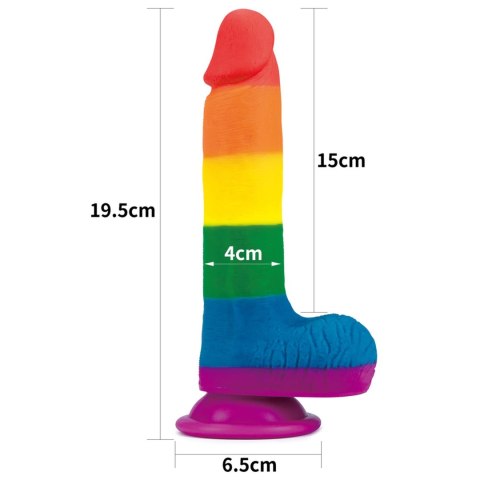 Dildo tęczowe giętkie silikonowe przyssawka 19,5cm Dildo tęczowe giętkie silikonowe przyssawka 19,5cm