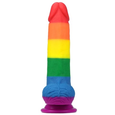 Dildo tęczowe giętkie silikonowe przyssawka 19,5cm Dildo tęczowe giętkie silikonowe przyssawka 19,5cm