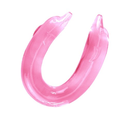 Podwójne różowe dildo z końcówką delfina 30,5 cm Podwójne różowe dildo z końcówką delfina 30,5 cm