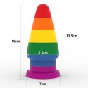 Tęczowa zatyczka analna korek elastyczny 15 cm