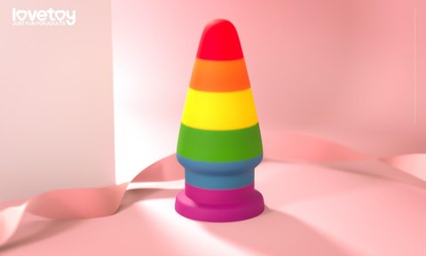 Tęczowa zatyczka analna korek elastyczny 15 cm Tęczowa zatyczka analna korek elastyczny 15 cm