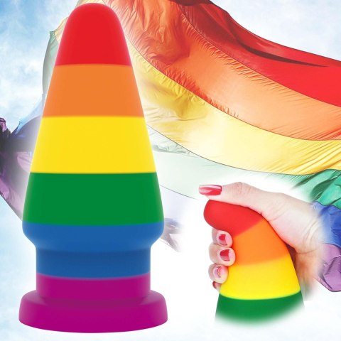Tęczowa zatyczka analna korek elastyczny 15 cm Tęczowa zatyczka analna korek elastyczny 15 cm